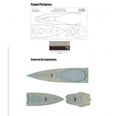 1/700 USS California BB-44 1941 Wooden Deck for Trumpeter kit #05783