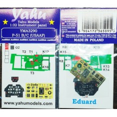 1/32 WWII USAAF North American P-51B/C Mustang Instrument Panel for Eduard kit