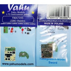 1/72 J2M Raiden Instrument Panel for Hasegawa/Sword/Amodel