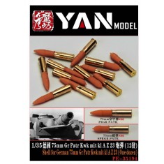 1/35 German 75mm Gr Patr KwK Mit Kl A Z 23 Shell Set (12pcs)
