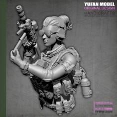 50mm Scale Fantasy US SEAL Assault Team Female Soldier Resin Bust