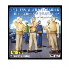 1/48 US Navy Aircraft Carrier Crews & Pilots "Normal Pose" (11 Figures)