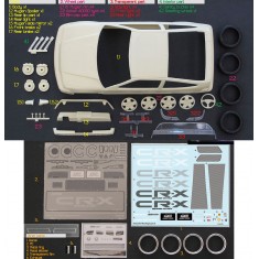 1/24 Honda CRX (EF8) Mugen Transkit part set for Fujimi kit