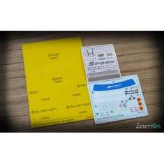1/24 Honda EG6 Window Mask, Metal Sticker and Decal for Hasegawa kit