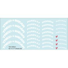 1/24 Tyre Letters (B) Decal for 15-17'' Wheels