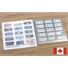 1/24 - 1/25 Canada License Plates (10 provinces and 3 territory) Decal and PE