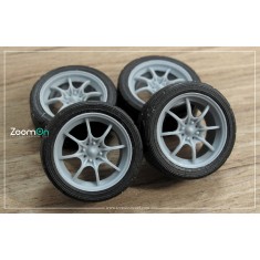 1/24 16'' Mugen MF-8 Rim set with Tyres