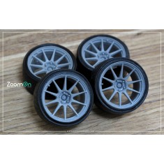 1/24 16'' Titan7 T-R10 Rim set with Tyres for DC5/EP/S2000