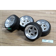 1/24 16'' Meister CR01 Rim set with Stretch Tyres