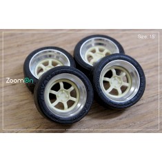 1/24 15'' Rays Volk Racing TE37V Rim set with Normal Tyres