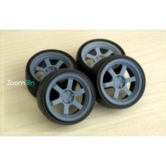 1/24 17'' Rays TE37V Mark II Rim set with Tyres