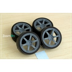 1/24 17'' Rays TE037 Rim set (5 holes) with Tyres