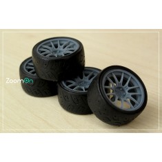 1/24 15'' Enkei GTC02 Rim set (4 holes) with Tyres