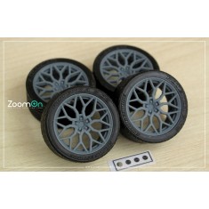 1/24 17'' Vossen HF-2 Rim set with Tyres