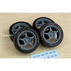 1/24 15'' Enkei RP01 Rim set with Tyres