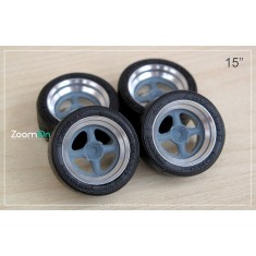1/24 15'' SSR MK2R Rim Set (Metal Ring + Normal Tyre)
