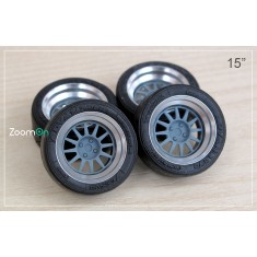 1/24 15'' WedsSport Racing Kurage 2P Rim Set (Metal Ring + Normal Tyre)