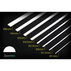 Semicircle Shape Plastic Rod set(8pcs, dia 1mm-8mm, each length 250mm)