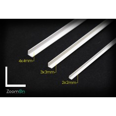L Shape Plastic Rod set (2x2mmx1pc, 3.3mmx1pc, 4.4mm x1pc, each length 250mm)