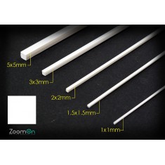 Square Plastic Rod set #Solid (5pcs, each length 250mm)