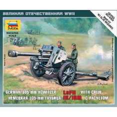 1/72 (Snap-Fit) German 105mm Howitzer LeFH 18/18M with Crew