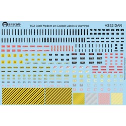 1/32 Modern Jet Cockpit Warnings & Placards Decals 1/32 Modern Jet Cockpit Warnings & Placards Decals