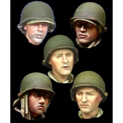 1/35 WWII US Infantry Heads Set (5pcs)