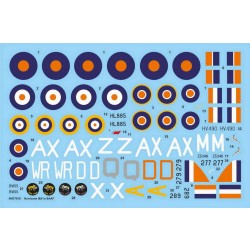 Decals for 1/72 Hawker Hurricane I, IIB & IIC in SAAF Decals for 1/72 Hawker Hurricane I, IIB & IIC in SAAF