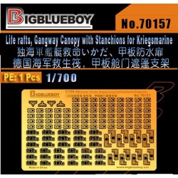 1/700 Life Rafts, Gangway Canopy with Stanchions for Kriegsmarine 1/700 Life Rafts, Gangway Canopy with Stanchions for Kriegsmarine