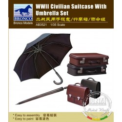 1/35 WWII Civilian Suitcase with Umbrella Set 1/35 WWII Civilian Suitcase with Umbrella Set