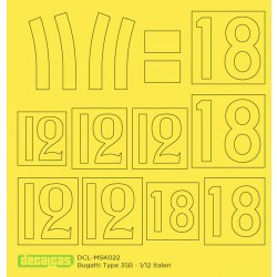 1/12 Bugatti Type 35B Masks for Italeri #4710 1/12 Bugatti Type 35B Masks for Italeri #4710