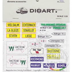 1/35 WWII Ardennes, Locality and Traffic Signs v.1 (x1 sheet) 1/35 WWII Ardennes, Locality and Traffic Signs v.1 (x1 sheet)