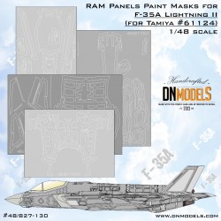 1/48 F-35A Lightning II RAM Panels Paint Masking for Tamiya #61124 1/48 F-35A Lightning II RAM Panels Paint Masking for Tamiya #61124