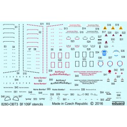 1/48 Messerschmitt Bf 109F Stencils for Eduard kit (Decals) 1/48 Messerschmitt Bf 109F Stencils for Eduard kit (Decals)