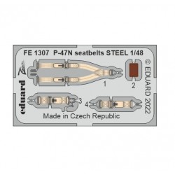 1/48 Republic P-47N Thunderbolt Seatbelts Detail set for Academy kits 1/48 Republic P-47N Thunderbolt Seatbelts Detail set for Academy kits