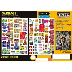 1/35 Modern Garbage - Packaging of Food, Drinks, Detergents & more (2 sheets) 1/35 Modern Garbage - Packaging of Food, Drinks, Detergents & more (2 sheets)