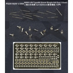 1/350 WWII IJN Type 96 25mm Single AA Guns Set (12 Sets) 1/350 WWII IJN Type 96 25mm Single AA Guns Set (12 Sets)
