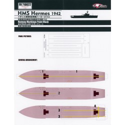 1/700 HMS Hermes 1942 Runway Markings Paint Mask for Flyhawk kit FH1122 1/700 HMS Hermes 1942 Runway Markings Paint Mask for Flyhawk kit FH1122