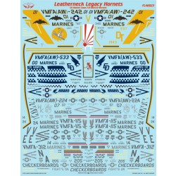 1/48 F/A-18C/D Leatherneck Legacy Hornets Waterslide Decals 1/48 F/A-18C/D Leatherneck Legacy Hornets Waterslide Decals