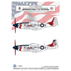 Decals for 1/72 North American P-51D Mustang Bicentennial & Thunderbirds Decals for 1/72 North American P-51D Mustang Bicentennial & Thunderbirds