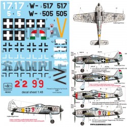 Decals for 1/48 FW-190 F-8 Red/Black 2/9 & W517/505 Decals for 1/48 FW-190 F-8 Red/Black 2/9 & W517/505