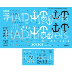 Decals for 1/72 Vought F4U-5NL Corsair Argentine Naval Corsairs Decals for 1/72 Vought F4U-5NL Corsair Argentine Naval Corsairs