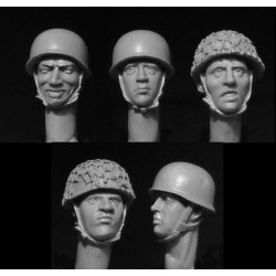 1/35 5x Heads with WWII German Paratroopers Helmets 1/35 5x Heads with WWII German Paratroopers Helmets