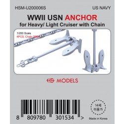 1/200 WWII USN ANCHOR (4pcs) for Heavy/ Light Cruiser w/28cm Chain 1/200 WWII USN ANCHOR (4pcs) for Heavy/ Light Cruiser w/28cm Chain