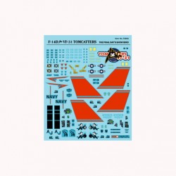 Decals for 1/72 Grumman F-14D Tomcat VF-31 Tomcatters The Final Day's Show Bird Decals for 1/72 Grumman F-14D Tomcat VF-31 Tomcatters The Final Day's Show Bird