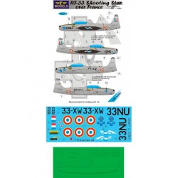 1/48 RT-33 Shooting Star over France 2 Decal Options for Hobbycraft kit 1/48 RT-33 Shooting Star over France 2 Decal Options for Hobbycraft kit