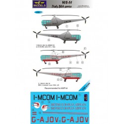 1/48 Westland Sikorsky WS-51 Italy/BEA service 2 Decal Options for AMP kit 1/48 Westland Sikorsky WS-51 Italy/BEA service 2 Decal Options for AMP kit