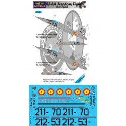 1/48 RF-5A Freedom Fighter over Spain Decal for Italeri/Kinetic/Fujimi/Revell 1/48 RF-5A Freedom Fighter over Spain Decal for Italeri/Kinetic/Fujimi/Revell