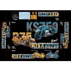 1/35 WWII German Motorcycle R75 and KS750 (2 in 2)