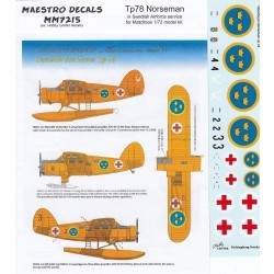 Decals for 1/72 Tp78 Norseman in Swedish Airforce Service Decals for 1/72 Tp78 Norseman in Swedish Airforce Service